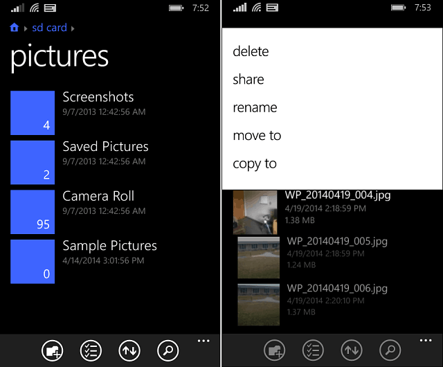 Aplikasi file Windows Phone 8-1