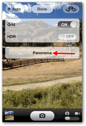 Ambil iPhone iOS Foto Panorama - Ketuk Panorama