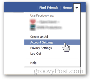tombol beranda facebook pengaturan akun preferensi url nama pengguna diatur