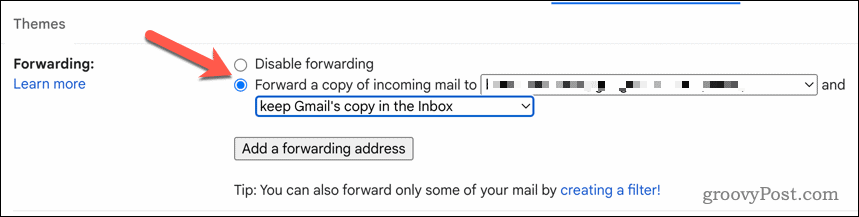 Aktifkan penerusan Gmail