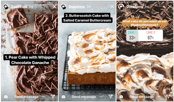 Majalah Makanan Bake From Scratch memberi pengikut Instagram mereka kendali atas jadwal konten mereka dengan jajak pendapat singkat ini.