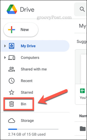 folder sampah Google Drive