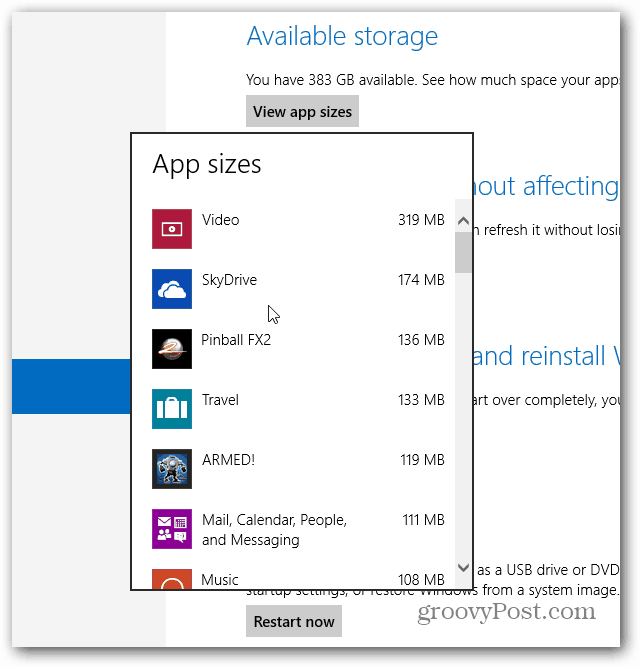 Ukuran Aplikasi Windows Ditampilkan