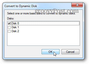pilih disk untuk array dinamis