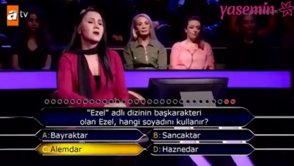 Pertanyaan seri Ezel yang menandai kontes Who Wants to Be a Millionaire!