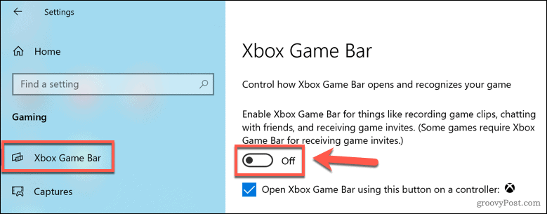 Menonaktifkan Xbox Game Bar di Windows 10