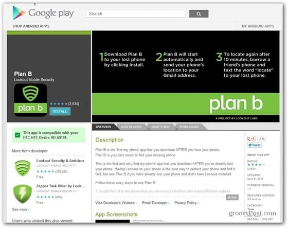 rencana b google play store