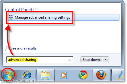 mengelola pengaturan berbagi lanjutan di Windows 7