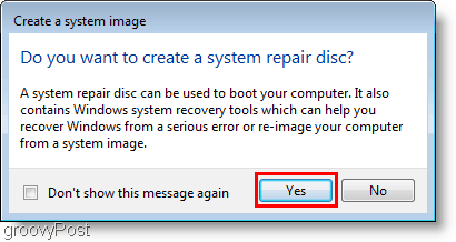 Windows 7: Buat gambar sistem