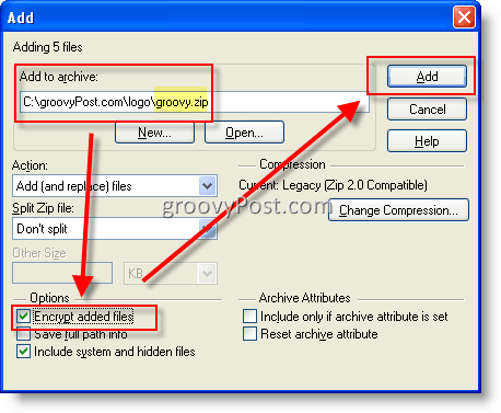 Enkripsi file menggunakan WinZip AES