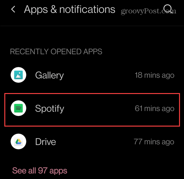 aplikasi yang baru saja diinstal Spotify