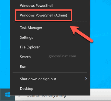 Meluncurkan jendela Windows PowerShell