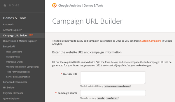 Gunakan Pembuat URL Google untuk menambahkan parameter ke URL Anda sehingga Anda dapat melacak kampanye Anda.