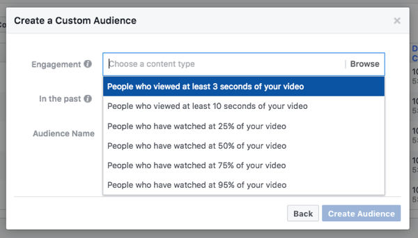 Targetkan orang-orang berdasarkan seberapa banyak video Anda yang telah mereka tonton.