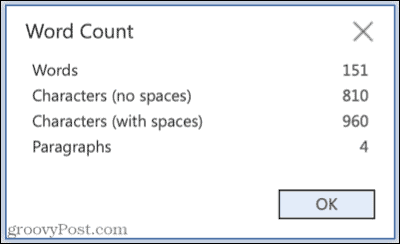 Jumlah kata di Microsoft Word untuk web