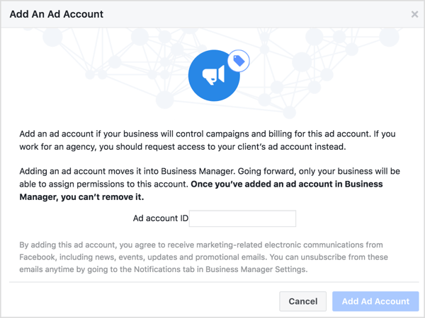 Bagikan akses akun ke akun iklan pribadi yang ada dengan mentransfernya ke Manajer Bisnis klien Anda.