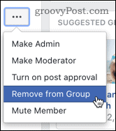 Facebook menghapus anggota grup
