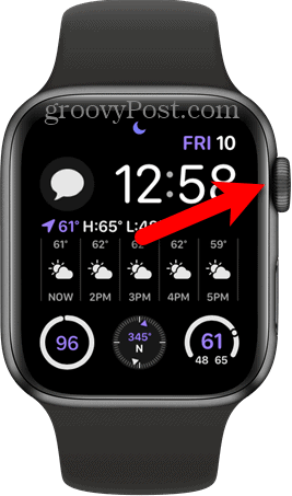Tekan mahkota digital di Apple Watch