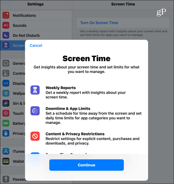 Aktifkan Waktu Layar iOS 12