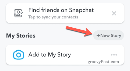 Membuat cerita Snapchat baru