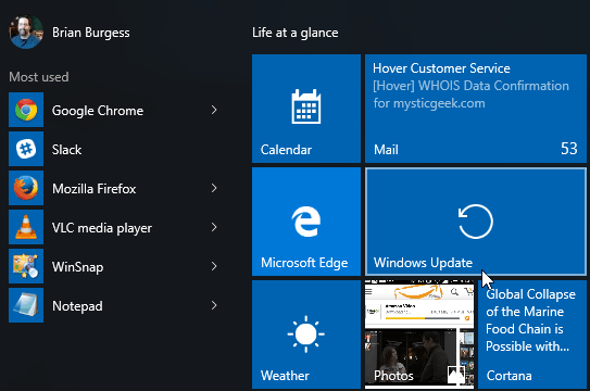Pembaruan Windows Mulai Windows 10