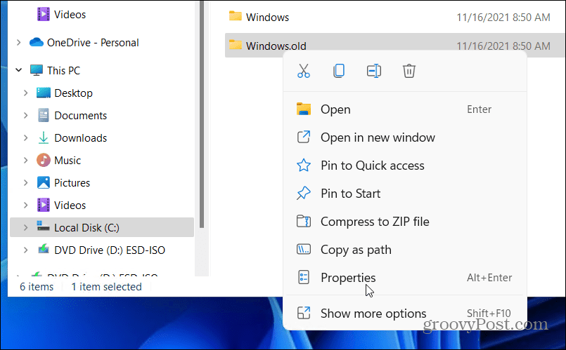  Properti folder lama Windows