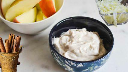 Trio yogurt apel dan kayu manis parut yang membuatnya seperti cabang! Bagaimana cara membuat detoks yoghurt apel?