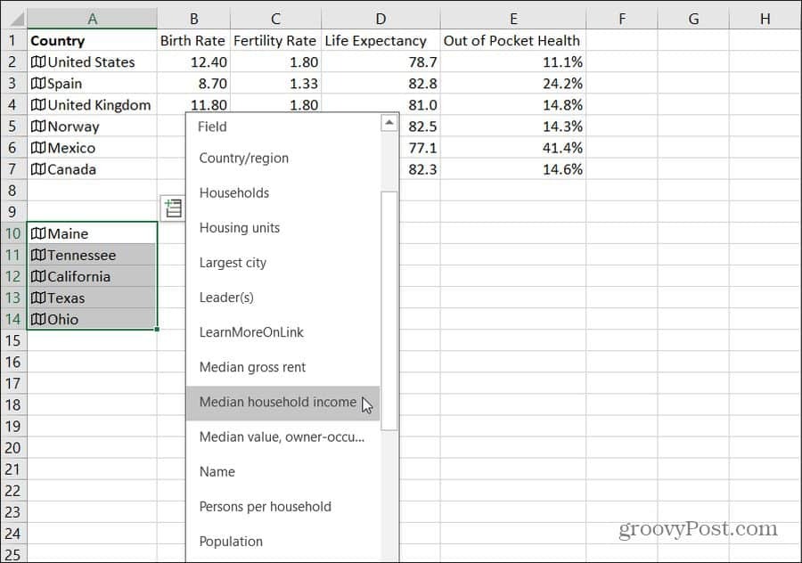 mengimpor data status ke excel