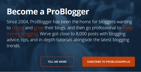 Halaman beranda ProBlogger berbeda untuk pengunjung baru ke situs web.