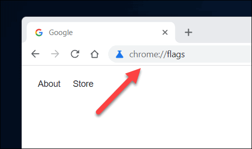 Mengakses menu Bendera Chrome