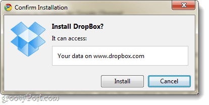 ekstensi dropbox perlu mengakses dropbox.com