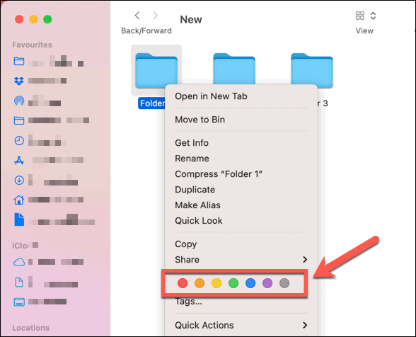 Mengatur tag warna default ke folder di Mac