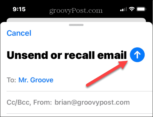 Batalkan pengiriman Email di iPhone atau iPad