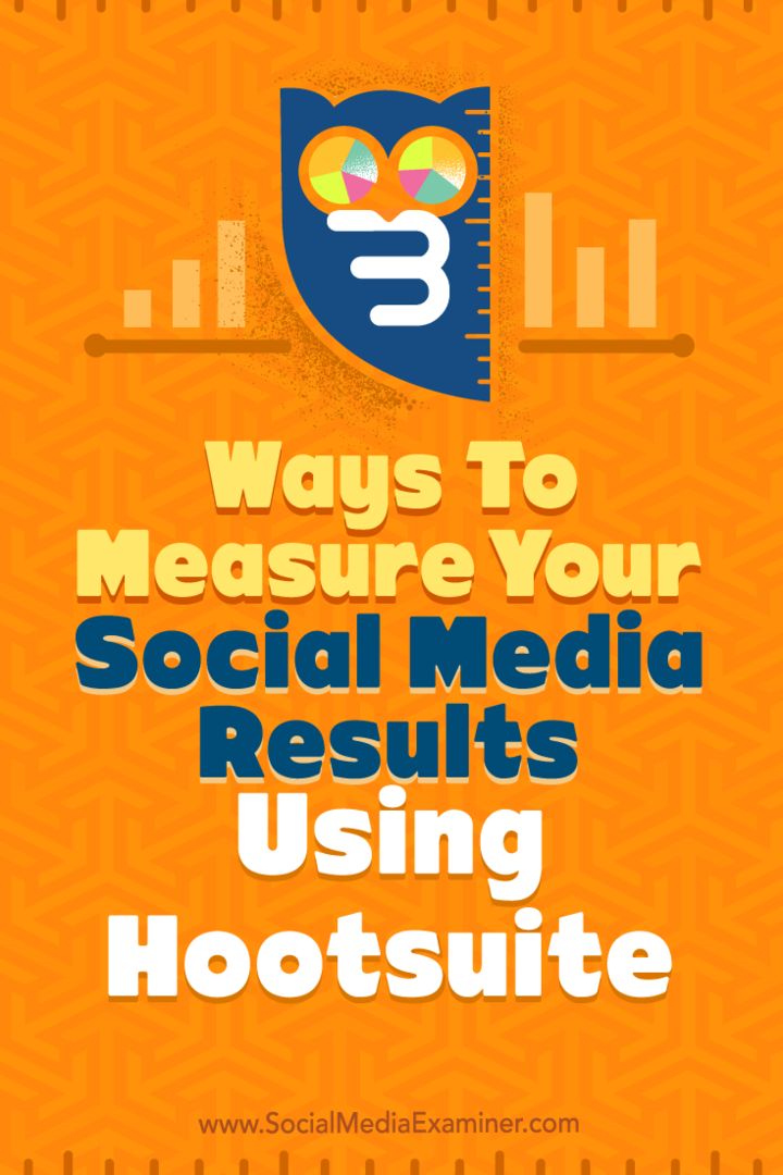 Kiat tentang tiga cara untuk mengukur hasil media sosial Anda menggunakan Hootsuite.