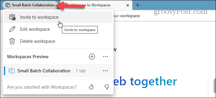 Ruang Kerja Microsoft Edge