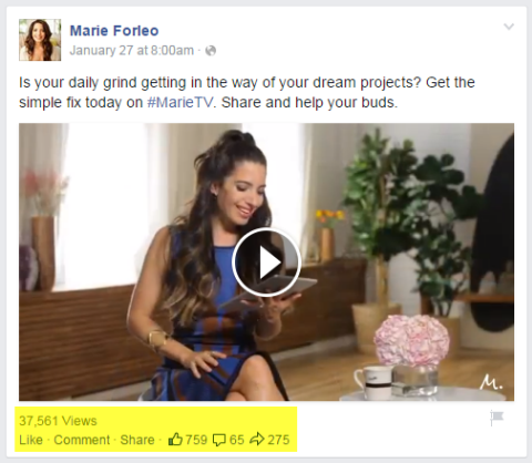 marie forleo posting video di facebook