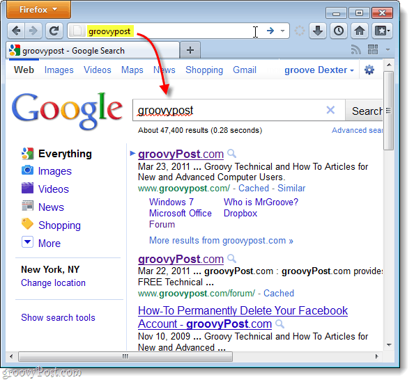 cari Google secara default di Firefox 4