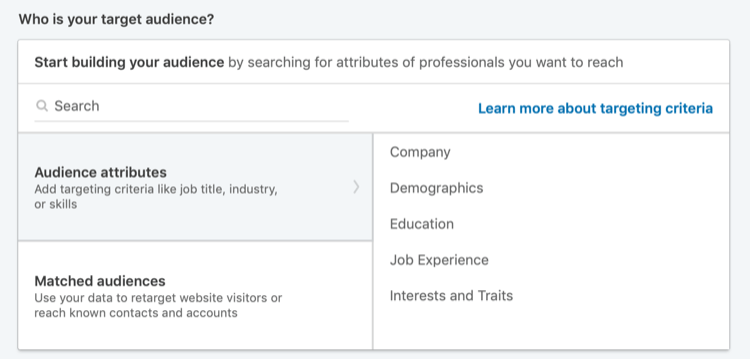 Bagian Siapa Target Audiens Anda di Manajer Kampanye LinkedIn