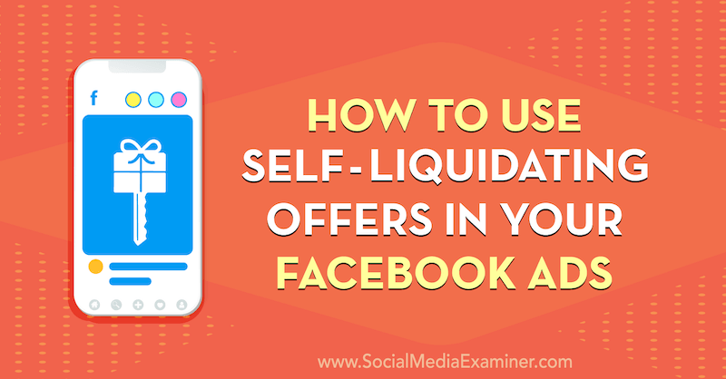 Cara Menggunakan Penawaran Self-Liquidating di Iklan Facebook Anda oleh Tammy Cannon di Penguji Media Sosial.