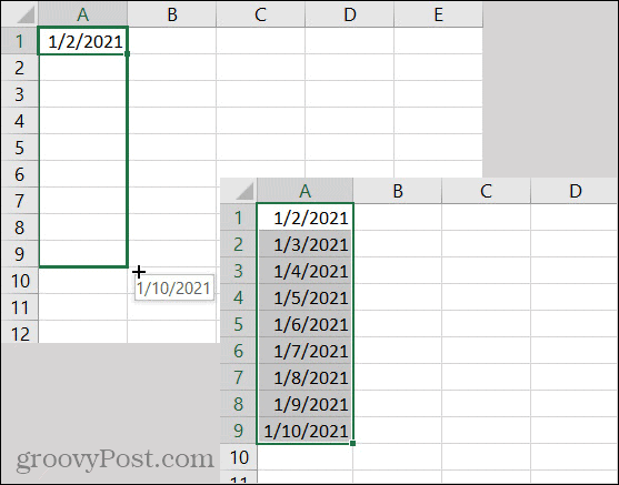 Tanggal Pengisian Otomatis Excel