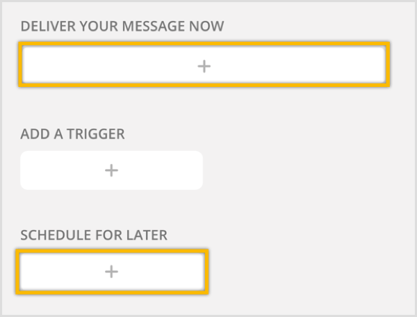 Klik tombol + untuk membuat pesan siaran baru.