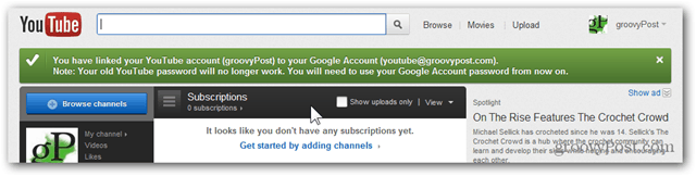 Tautkan Akun YouTube ke Akun Google Baru - Konfirmasi - Akun Dimigrasi