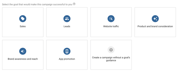 Cara menyiapkan kampanye iklan YouTube, langkah 4, pilih tujuan iklan YouTube, opsi tujuan kampanye