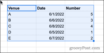 Memilih data di Google Spreadsheet