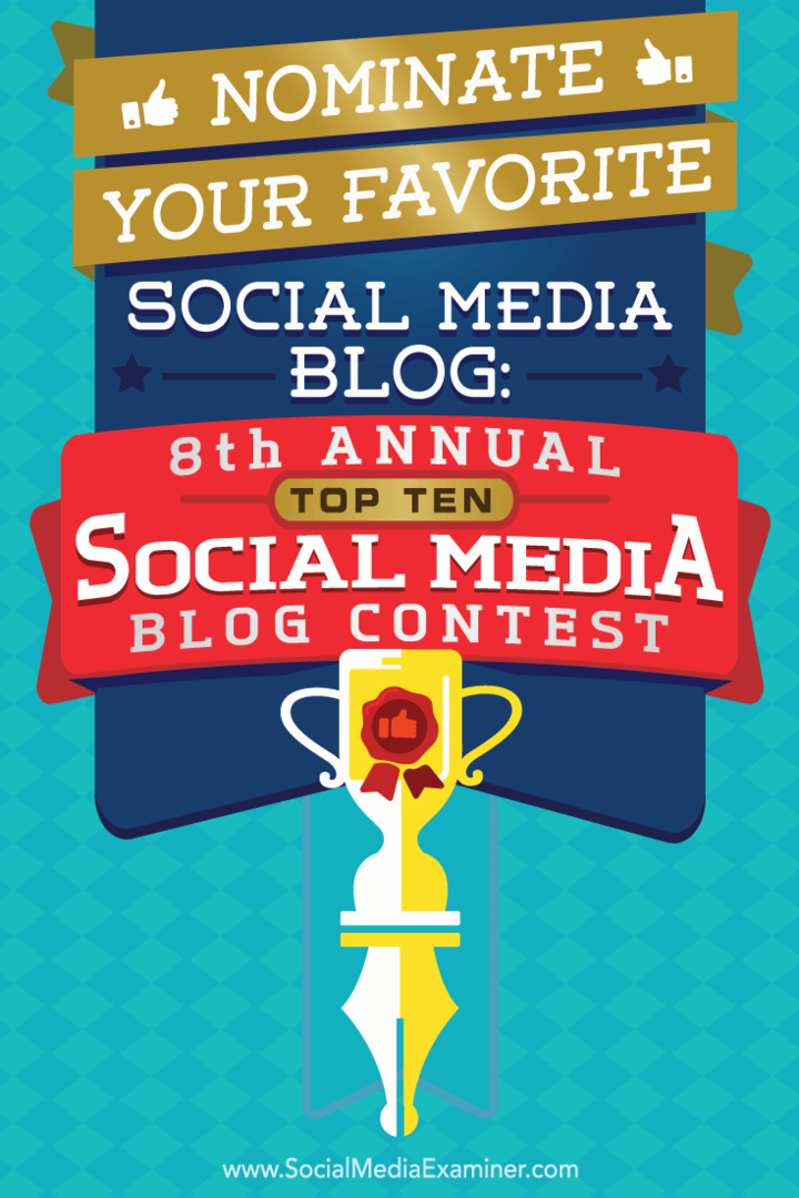 Nominasikan Blog Media Sosial Favorit Anda: Kontes Blog Media Sosial 10 Teratas Tahunan ke-8: Penguji Media Sosial