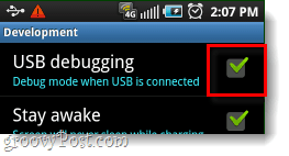 mode debugging usb android