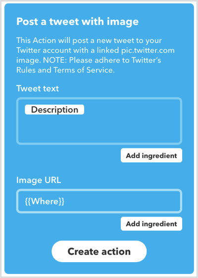 IFTTT Mengirim Tweet Dengan Gambar