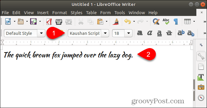 Menggunakan font baru di LibreOffice Writer