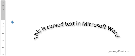 Contoh teks melengkung di Word