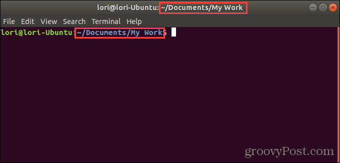Jendela terminal terbuka ke folder tertentu di Ubuntu Linux